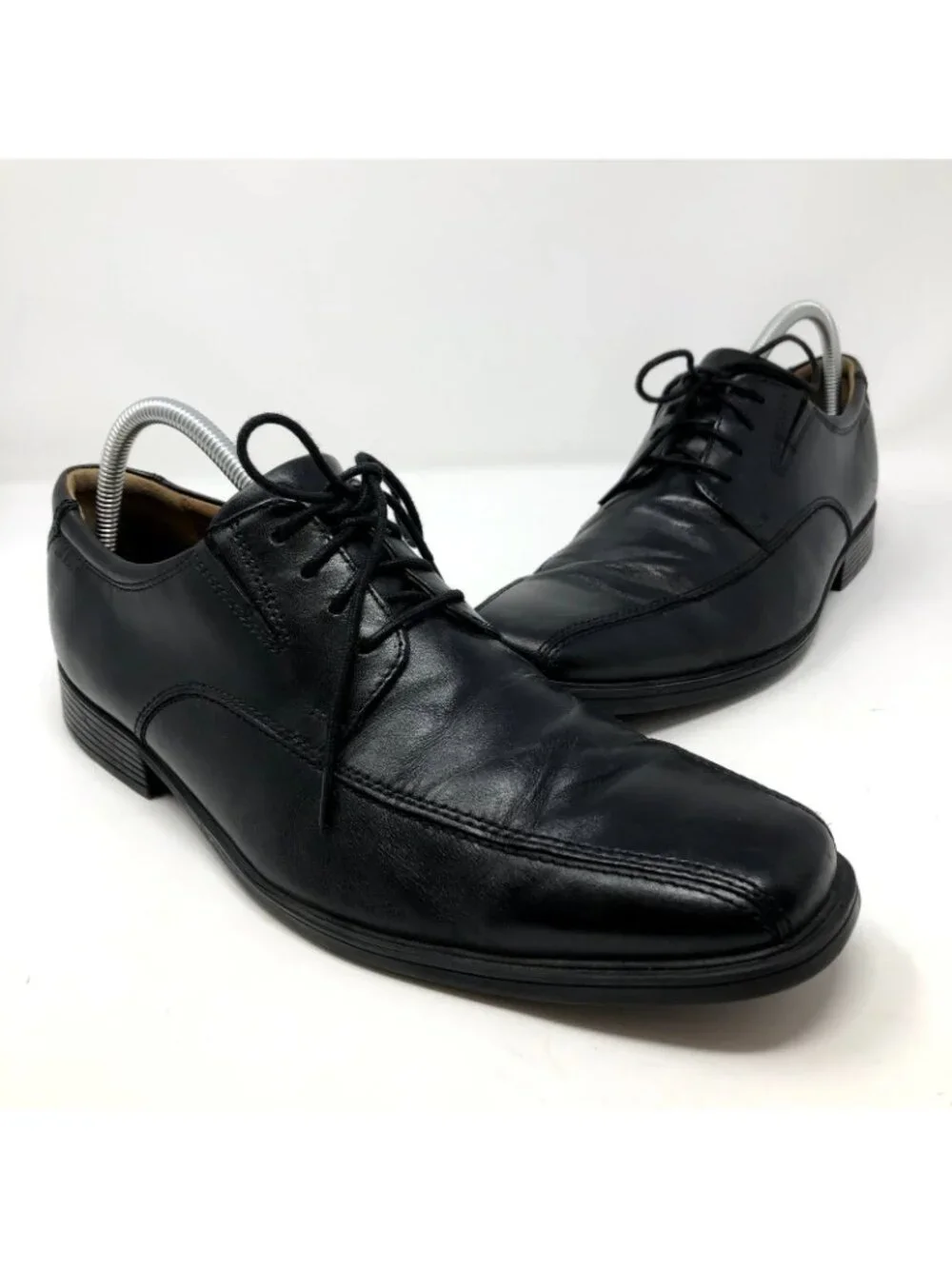 Clarks Shoes Mens 9.5M Black Tilden Walk Oxford Leather Dress Formal Comfort